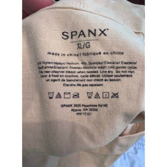 Spanx Womens Higher Power Shorts Beige High Waisted Shaping Short Sz XL 2745 NEW - Picture 3 of 5